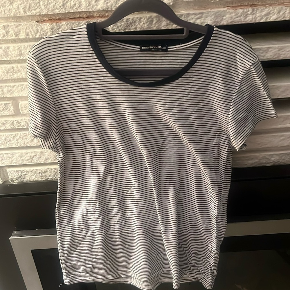 Navy and white stripe brandy melville